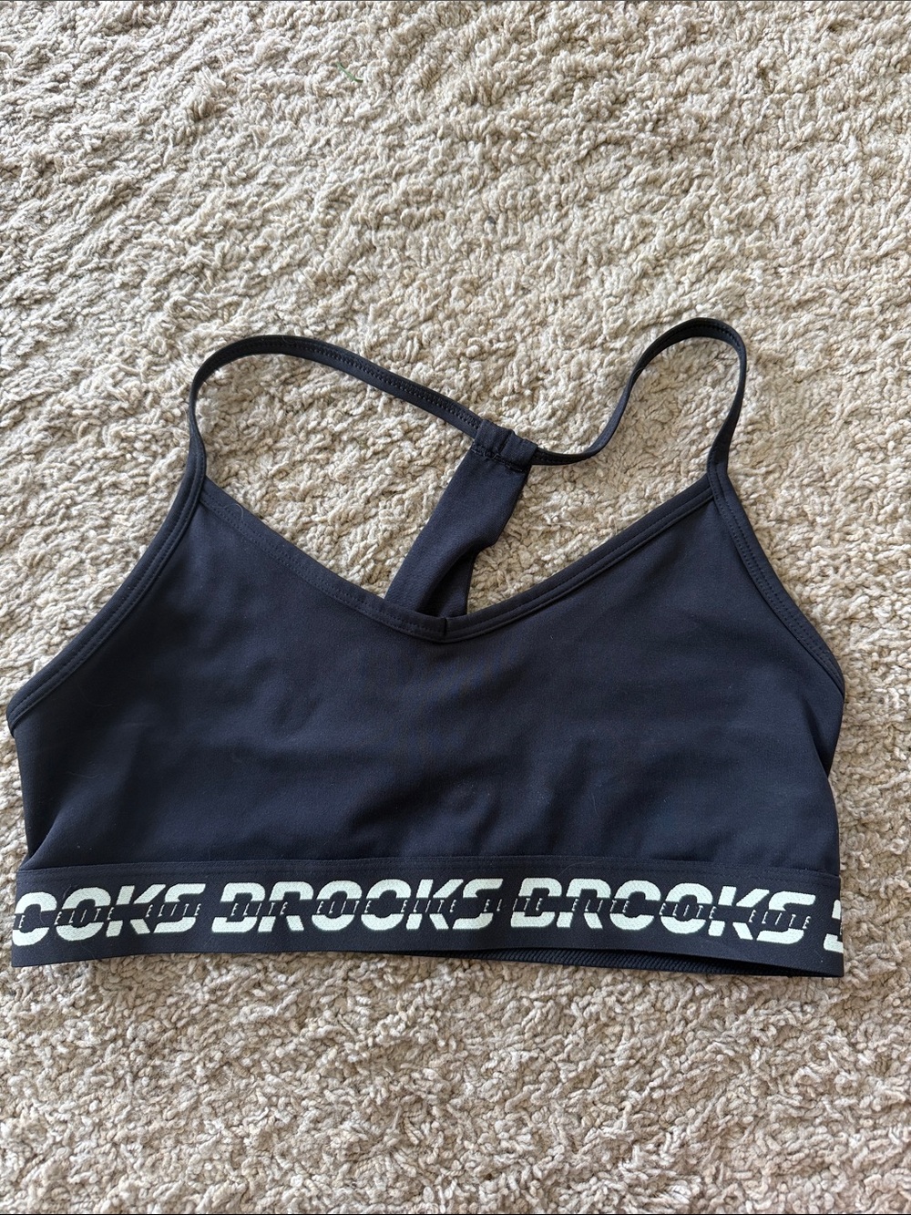 Brooks Women’s PR Elite Bra -Black Sports Bra with Branded Band